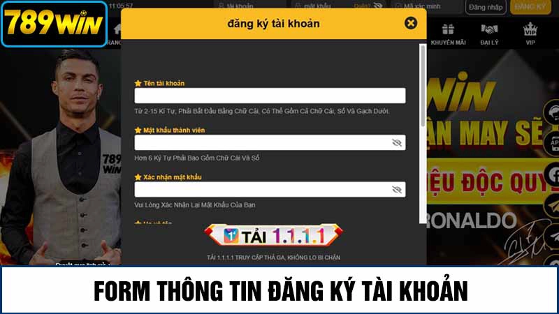 Form nhập thông tin tại Hi88